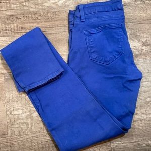 Paige electric blue “peg skinny” jeans.